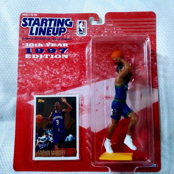Kenner Other - Stephon Marbury 1997 Kenner Starting Lineup Minnesota Timberwolves NBA New SLU